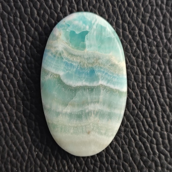 60cts. Blue Aragonite Cabochon Gemstone Handmade Making For Jewellery (Size41X26X6mm) A-802