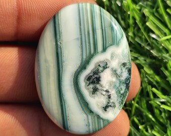 Rare !! Saturn Chalcedony Oval Cabochon Loose Gemstone Pendant(38X28X6mm) A-895