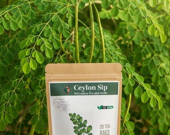 Moringa Leaf Tea Bags - Caffeine Free Herbal Wellness Tea (20 Pack)