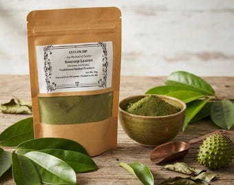 Soursop Leaf Powder 50g | Sri Lankan Traditional Herbal Powder (Annona muricata)