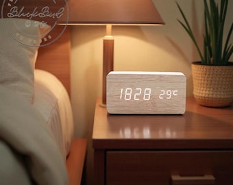 Modern Digital Clock LED, Voice Controlled, Home Decor for Office, Bedroom