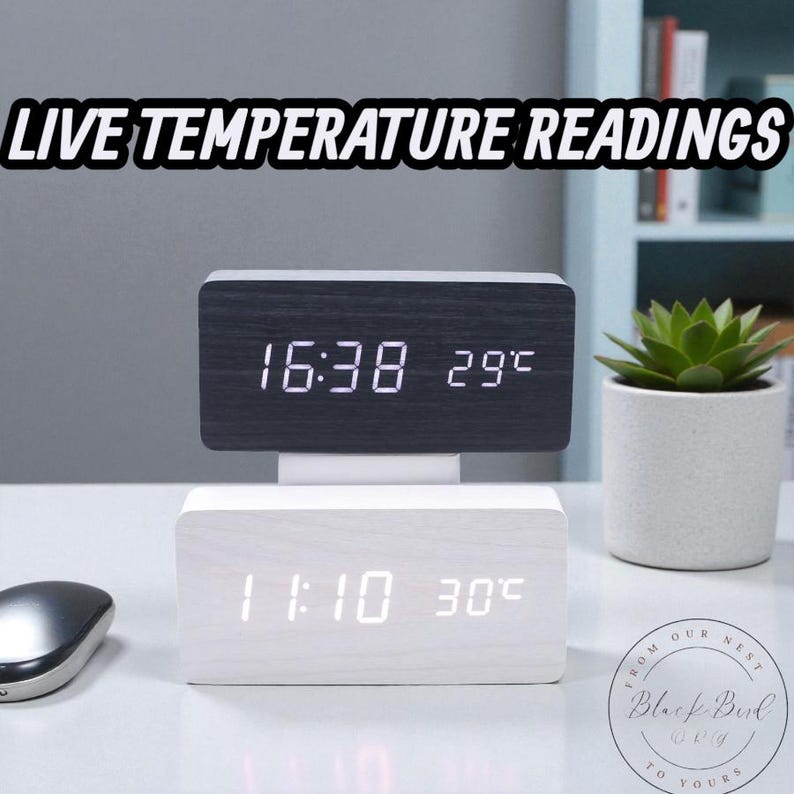 Modern Digital Clock LED, Voice Controlled, Home Decor for Office ...