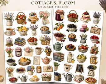 Cottagecore Floral Sticker Sheets, Vintage Garden Journal Planner ...