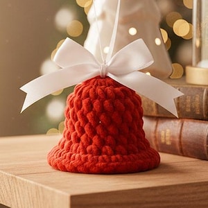Crochet Christmas Bell Ornament Pattern, Amigurumi Decoration (PDF)