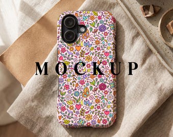 Maqueta de funda para iPhone 17, maqueta de funda magnética resistente a impactos (descarga PSD)