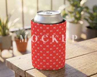 Can Cooler PSD Mockup, Full Wrap Koozie Mockup, Slim Can Cooler Template, Beverage Holder Mockup, Full Wrap Can Cooler, Drink Sleeve PSD