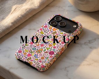 Maqueta de iPhone 17 Pro, funda magnética resistente a impactos PSD (descarga digital) Printify Mockup