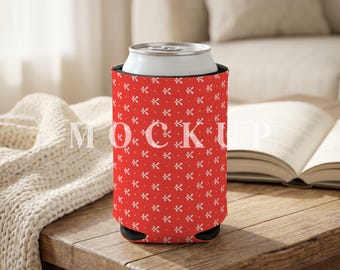 Can Cooler PSD Mockup, Full Wrap Koozie Mockup, Slim Can Cooler Template, Beverage Holder Mockup, Full Wrap Can Cooler, Drink Sleeve PSD