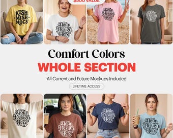 Paquete de maquetas Comfort Colors C1717 / Maquetas de camisetas con acceso de por vida (PSD + JPG)