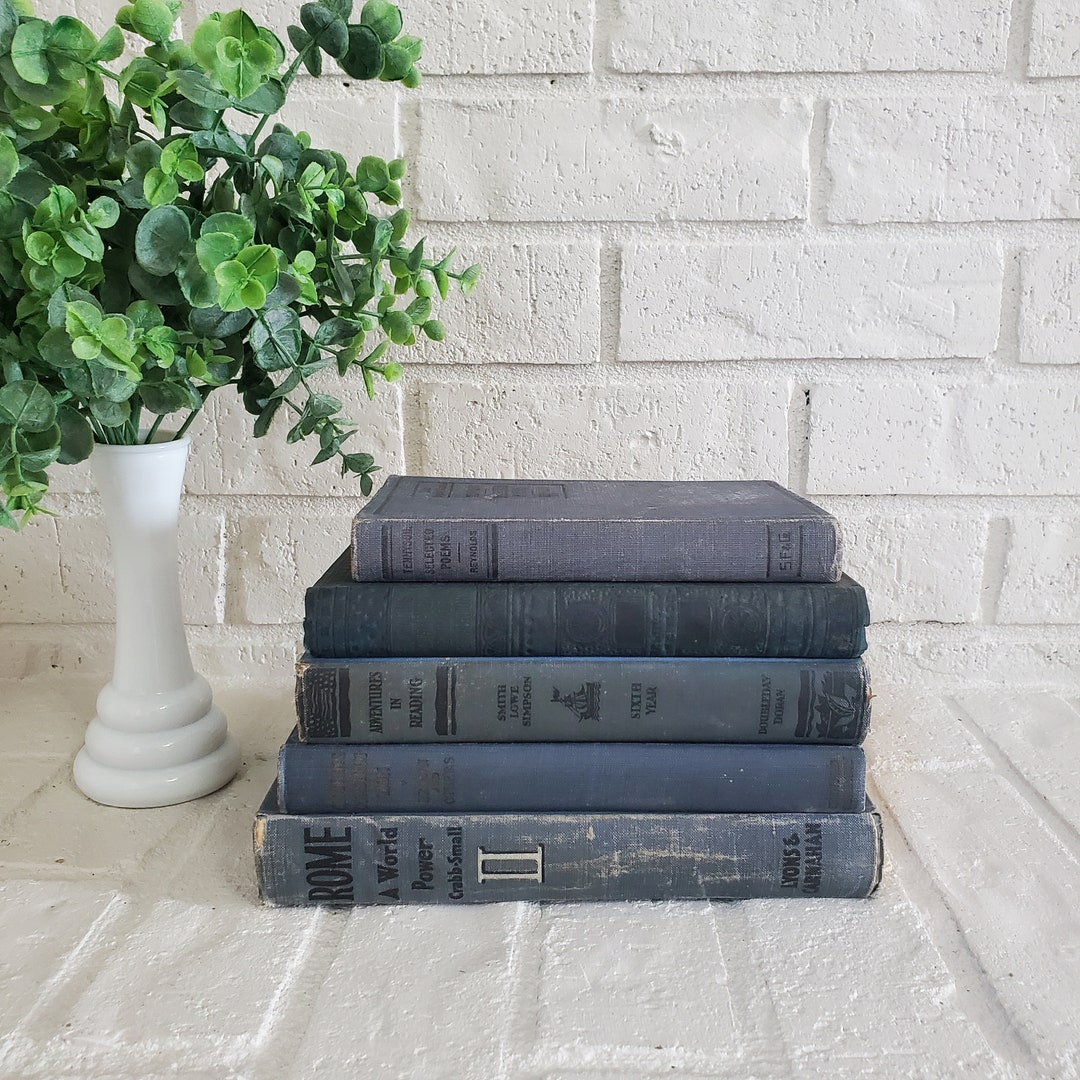 Vintage Book Stack Hardback Book Bundle Antique Book Stack Shelf ...
