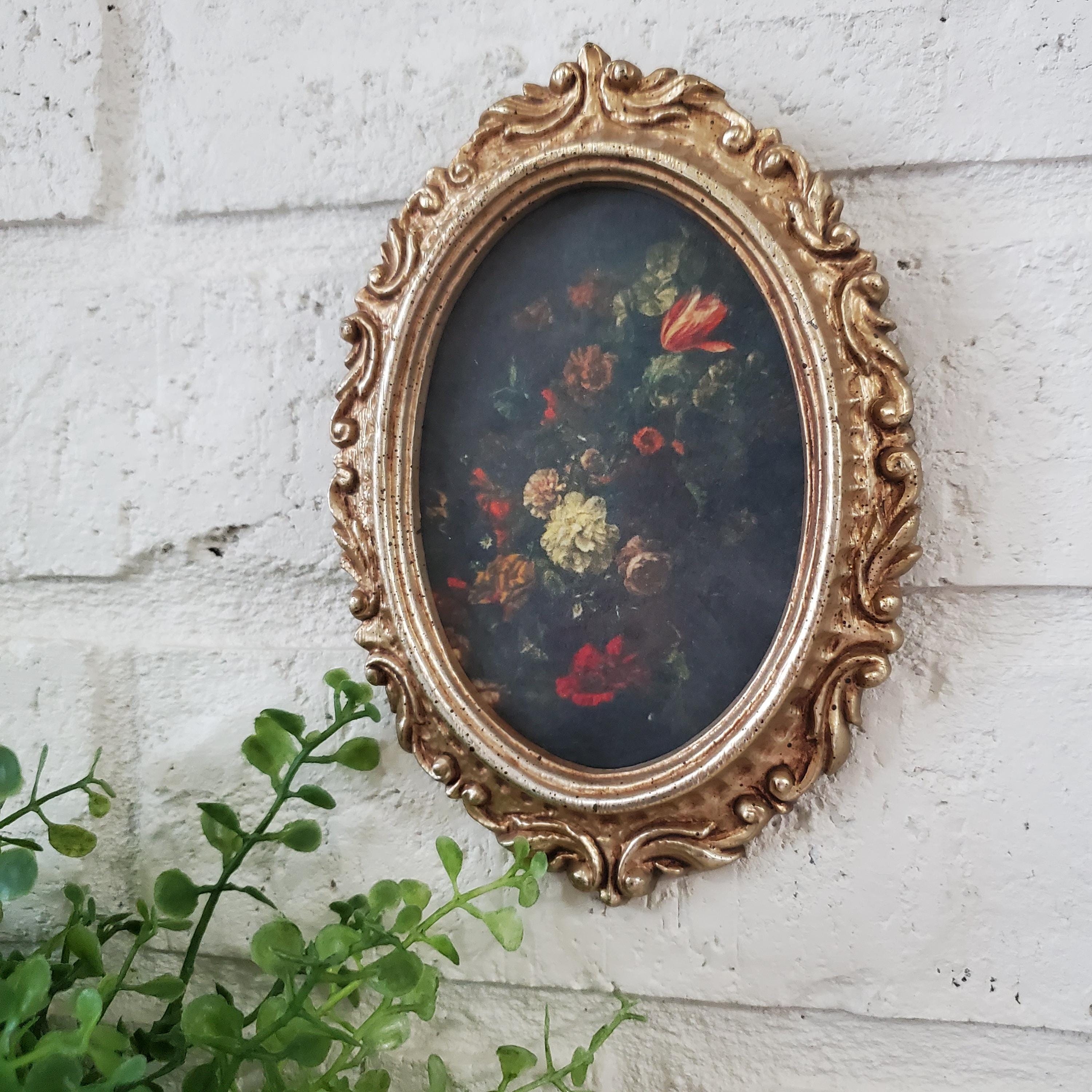 Antique Floral Painting Oval - Etsy