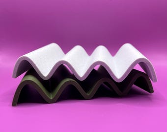 Modern Ripple Soap Dish, 3D Printed PLA
