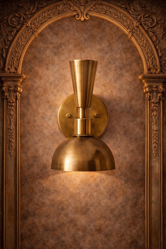 Vintage Italian Brass Wall Sconce - Mid-Century Modern Lighting