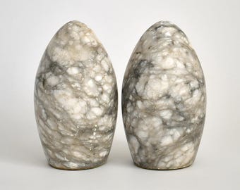 Vintage Italian Marble Bullet Conical Bookends
