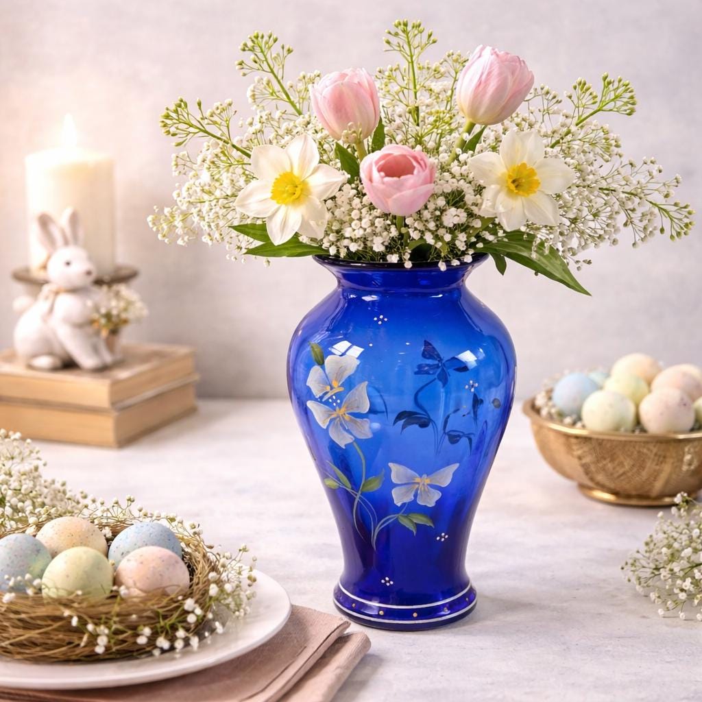 Fenton Vase Hand Painted - Etsy