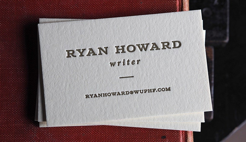 The Writer Custom Letterpress Printed Calling Cards image 1