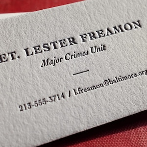 The Detective - Cartes de visite personnalisées imprimées en typographie
