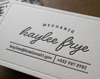 The Mechanic – Custom Letterpress Printed Calling Cards