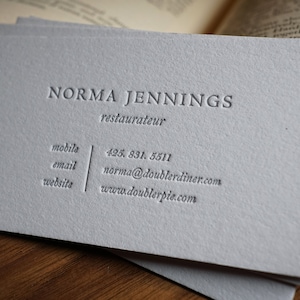 The Grey Guildsman Custom Letterpress Printed Calling Cards image 1