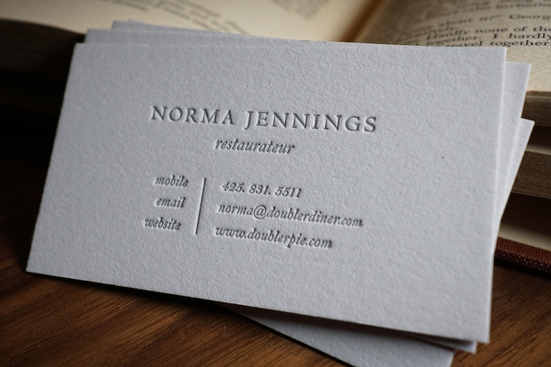 The Grey Guildsman Custom Letterpress Printed Calling Cards image 1