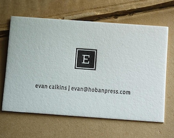 The Simple Monogram – Custom Letterpress Printed Calling Cards