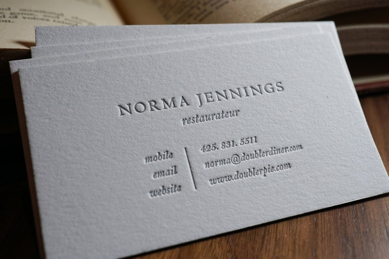 The Grey Guildsman Custom Letterpress Printed Calling Cards image 3