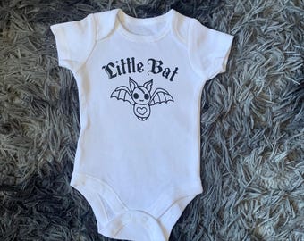 Goth Baby bodysuit, baby bat, cute goth baby clothes, alternative baby, goth baby fashion, bat baby clothes, goth baby shower gift, bat baby