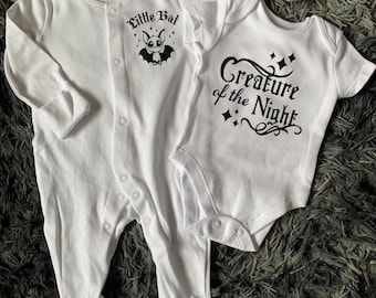 2 teiliges Baby Outfit, alternative Babykleidung, Goth Style Baby, Kreatur der Nacht, Goth Babypartygeschenk, Goth Babymode