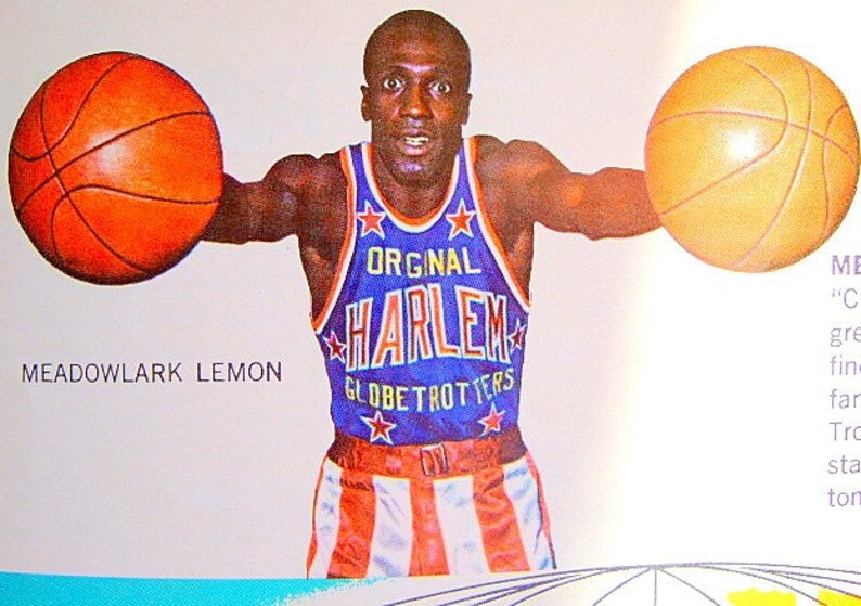 Vintage 1968 Harlem Globetrotters Souvenir Program, Meadowlark Lemon