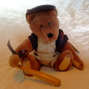 Vintage 1992 Boyd&#39;s Bears Unique Baseball Bear Collectible, Charming one of a kind collectible, gift for her, gift for him, gift for kids.