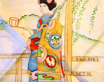 Vintage World War II Relic, Souvenir Japanese Raw Hand Sewn Silk Piece, 1945, Nagasaki, Atom Bomb Site, gift for him, unique gift, Christmas