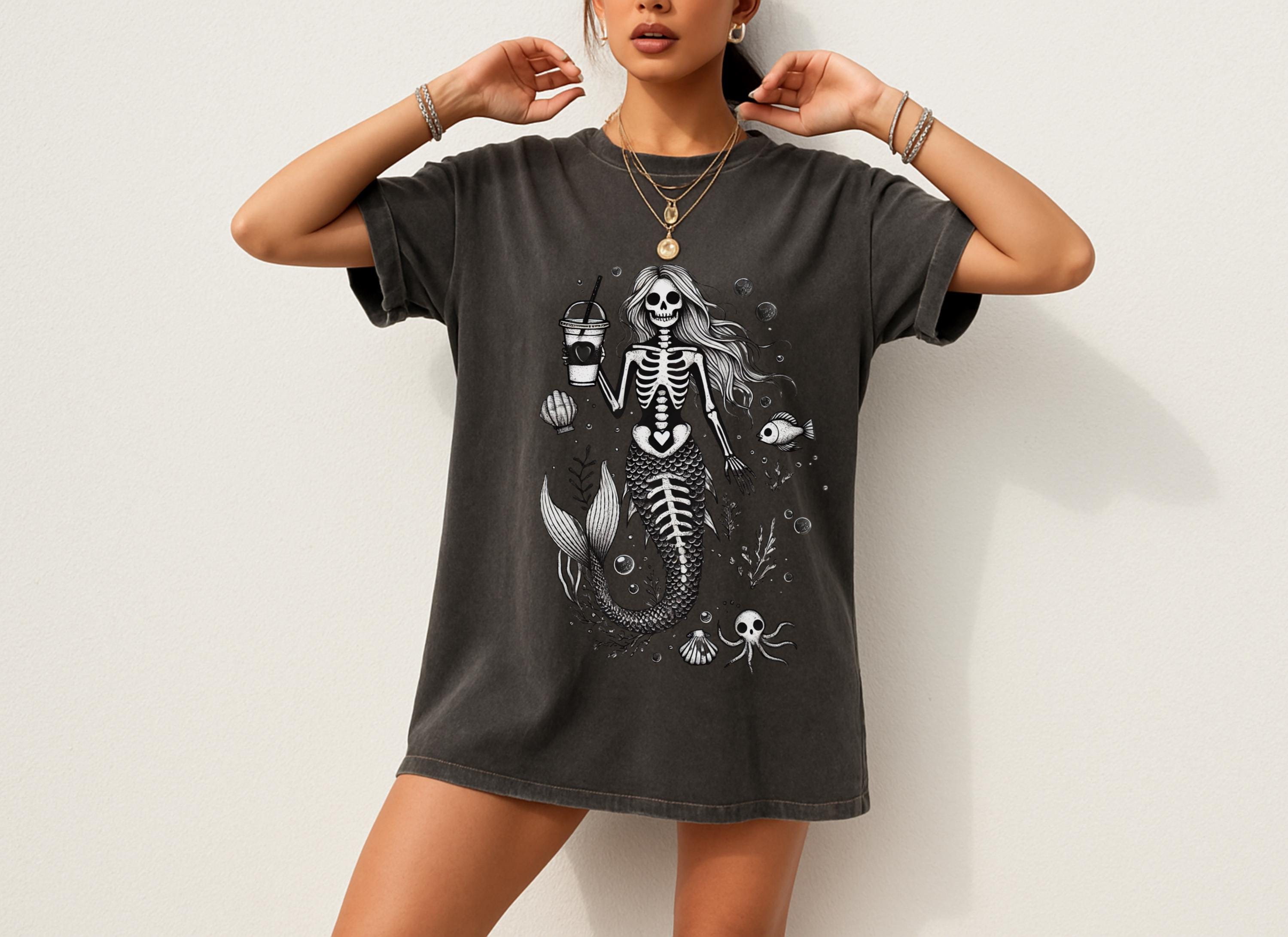 chinese dress ladies Mermaid Skeleton Print Dress