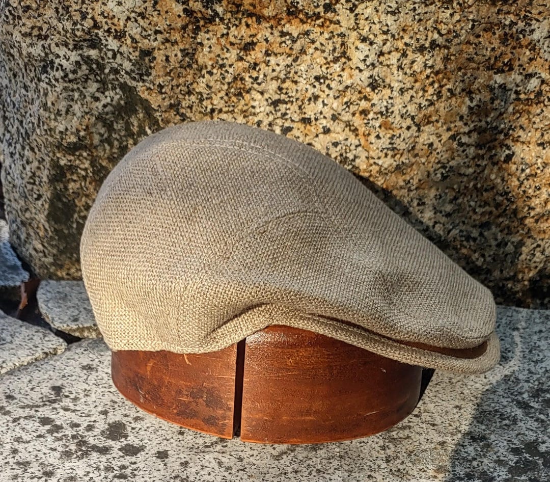 Irish Linen Flat Cap With Leather Brim Etsy irish-linen-flat-cap-with-leather-brim-etsy