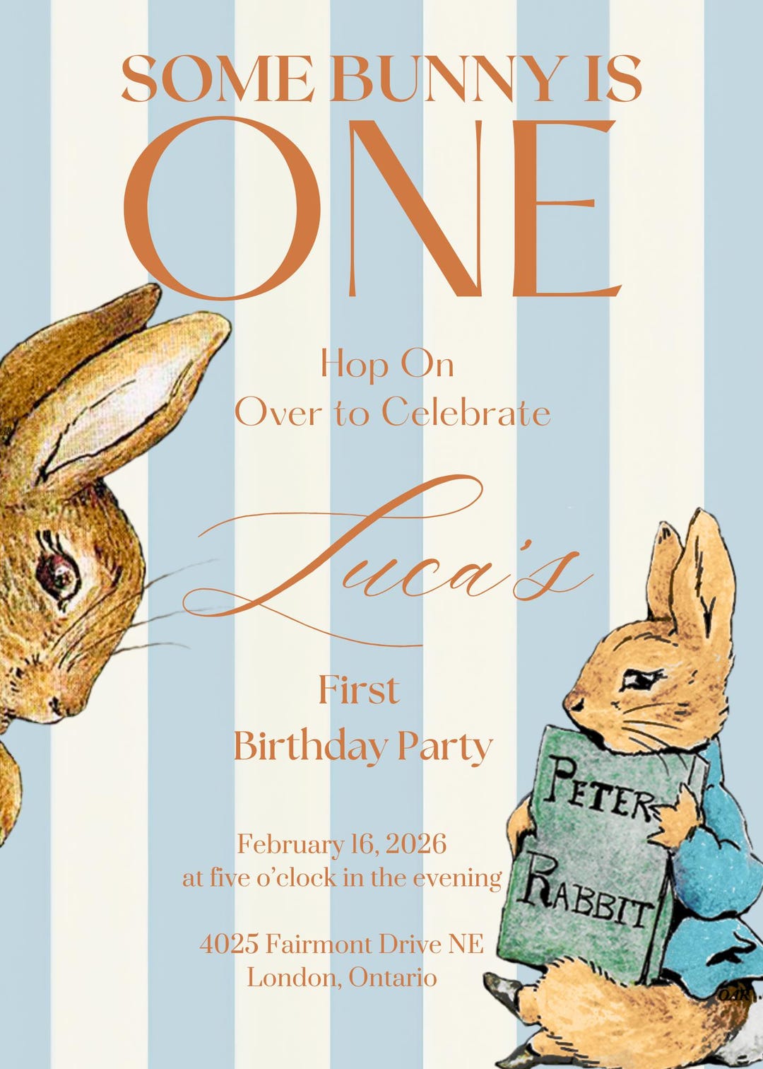 Peter Rabbit Themed Invitation 5x7 Digital Template to Download - Etsy