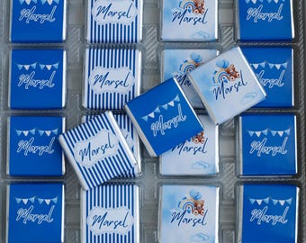 Personalized Baby Shower Chocolates, Blue Theme, Newborn Gift
