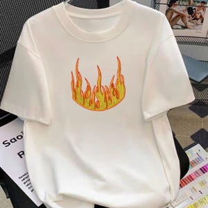 Feuer Flamme Stickdatei, Biker Patch (Digitaler Download)