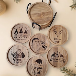 Set of 6 coasters with storage base