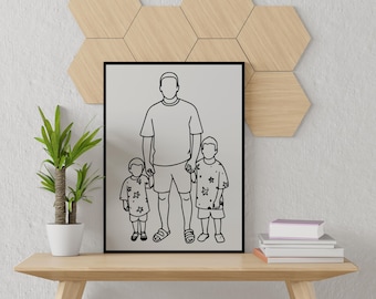 Custom Couple Line Portrait, Personalized One Line Drawing from Photo,Custom One Line Drawing, One Line Portrait,One Line Drawing from Photo