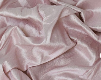 Un mètre de champagne rose 100% pure dupioni soie / tissu de soie brute / tissu de soie par le tissu