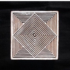 Vierkante Indiase blokdrukstempels/textielaardewerkstempel/tjap/handgesneden houten blok om af te drukken/papier en stofdrukstempel afbeelding 3