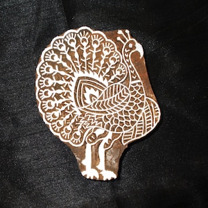 Vogel Pfau Indianer Blockdruck Stempel/ Holzblock zum Drucken/ Papier und Stoffdruck Stempel