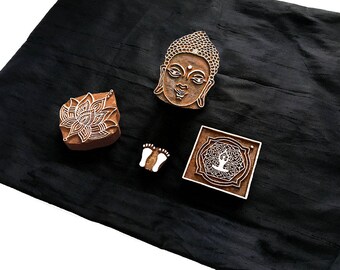 Bargain Lord Buddha Theme Set/ sacred/ nirvana/ Indian block printing stamp/ tjap/ wooden block for printing/ paper fabric printing stamp