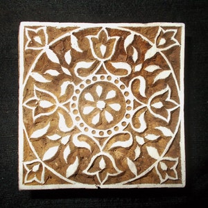 Square Mandala Indian block printing stamp/tjaap/textile pottery stamp/wooden block for printing/ paper and fabric printing stamp