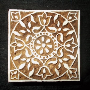 Timbro per stampa a blocchi indiano Mandala quadrato/tjaap/timbro per ceramica tessile/blocco di legno per la stampa/timbro per stampa su carta e tessuto
