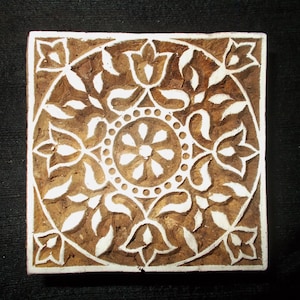 Square Mandala Indian block printing stamp/tjaap/textile pottery stamp/wooden block for printing/ paper and fabric printing stamp