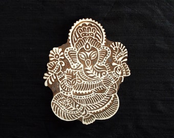 Hindu God Lord Ganesha Indian block printing stamp/Tjap/hand carved wooden block for printing/ paper and fabric printing stamp