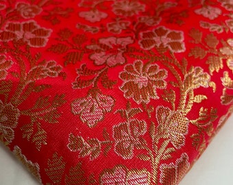 Donna Kanjivaram Morbida Seta Banarasi Sari con Camicetta Pezzi Rosso