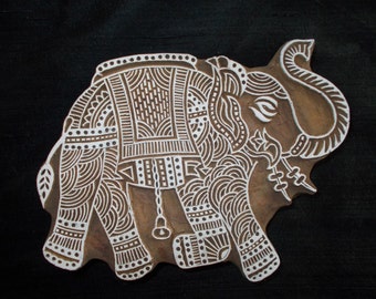 Big Elephant Indian block printing stamp/textile pottery stamp/Tjap/hand carved wooden block for printing/ paper and fabric printing stamp