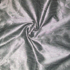 One yard silver grey poly dupioni /polyester dupioni /faux dupioni /fabric by the yard