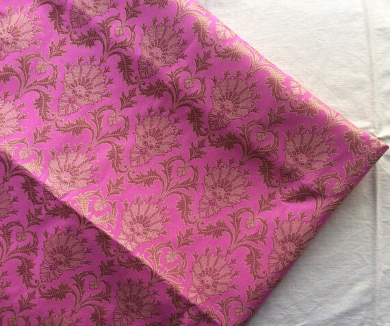 15/% OFF One yard of Pink Indian brocade fabricBenarasi brocade costume dress,home accents fabric